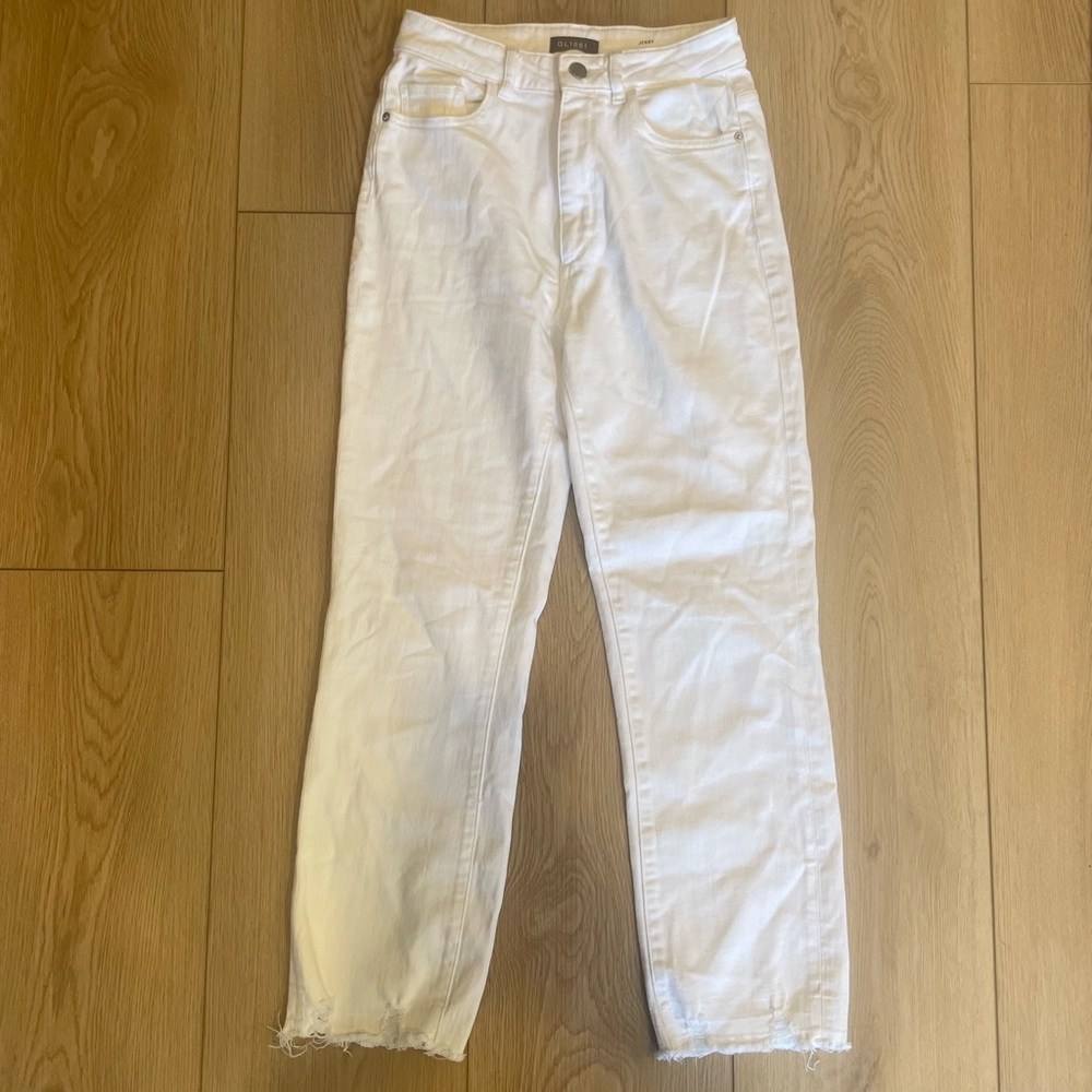 Women’s DL1961 Jerry High Rise Vintage Straight Leg Jeans in White Size 26
